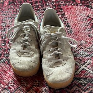Adidas Sambas off white suede with Gum Sole women size 9, men’s 7